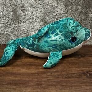 Fiesta Dolphin Plush Stuffed Animal Kids Toy Teal Green Blue Cute Cuddly
